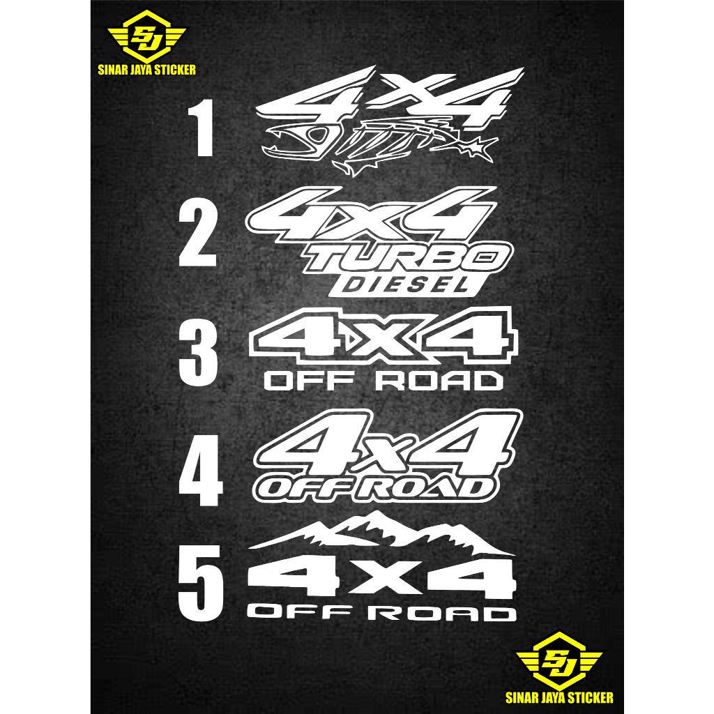 สติ๊กเกอร์สติ๊กเกอร์ 4x4 Off Road สติ๊กเกอร์ Body Glass รถ Jeep Land Rover HILUX TRITON NISSAN