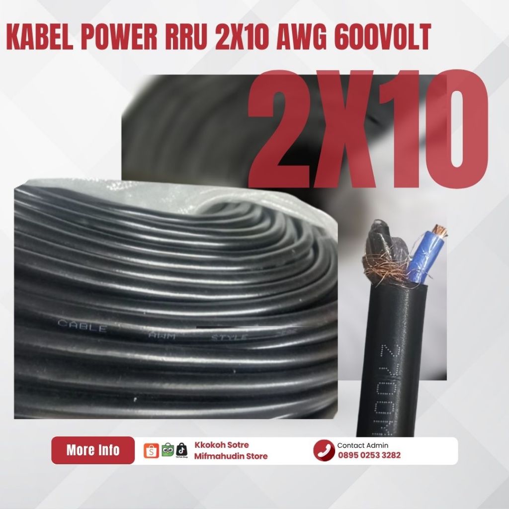 สายไฟ RRU 2x10 AWG 600Volt