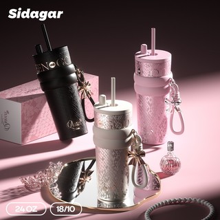 Sidagar Tumbler Jiguang Love & Goddess Straw Shoulder Strap dengan Tas Keramik 710ml