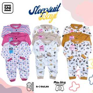 3pcs Sleepsuit bayi mix motif kekinian  jumper baju baby newborn lengan panjang gift set