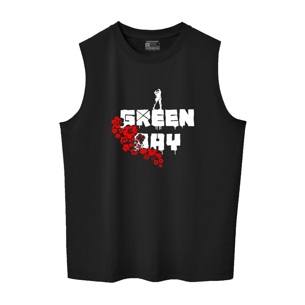Oneshirt T-Shirt เสื้อกล้าม Lekkong Men Greendays Roses Tanktop man Material 24s Combed