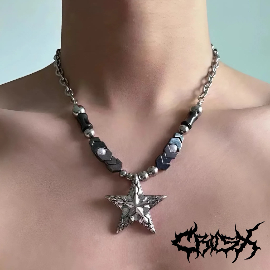 BSE สร้อยคอ / STAR CROSS สร้อยคอ BEAD STAR CROSS สร้อยคอ CHOKER PEARL CHAIN สร้อยคอ PEARL BEAD สร้อย
