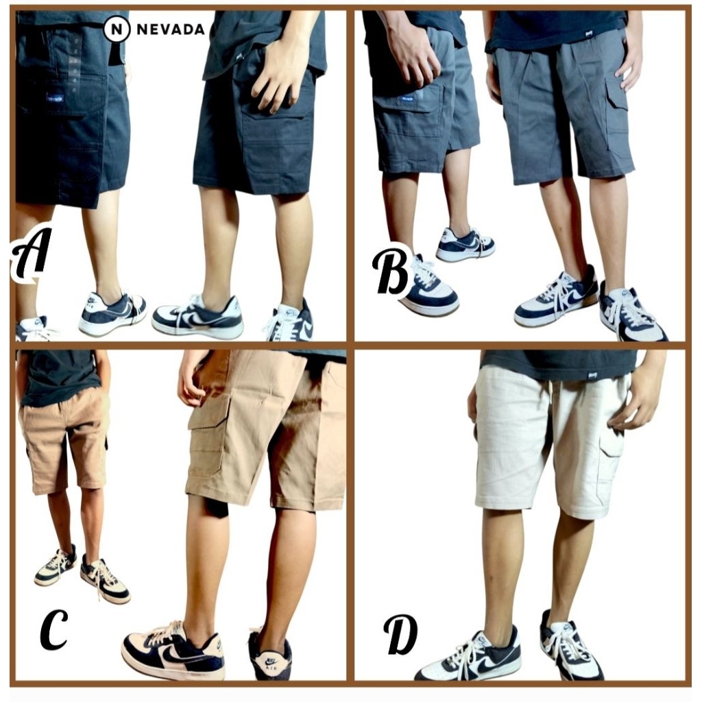 NEVADA NEVADA NEVADA NEVADA | กางเกงขาสั้นคาร์โก้ผู้ใหญ่ ไซส์ S,M,L,XL,XXL