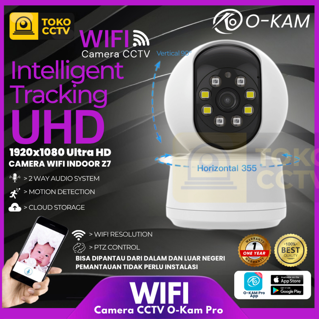 ใหม่! กล้องวงจรปิด O-KAM 3MP INDOOR SINGLE LENS PTZ TH-777Z7 กล้องพร้อม GUARANTEEE อย่างเป็นทางการ