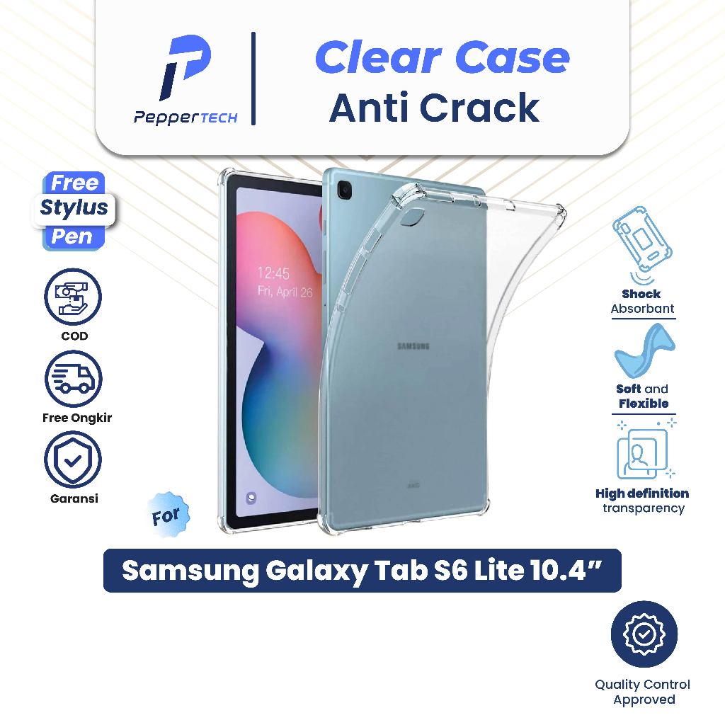 PEPPERTECH - เคสใส Anti Crack สําหรับ Samsung Galaxy Tab S6 Lite 10.4 นิ้วเคสแท็บเล็ตใสธรรมดา