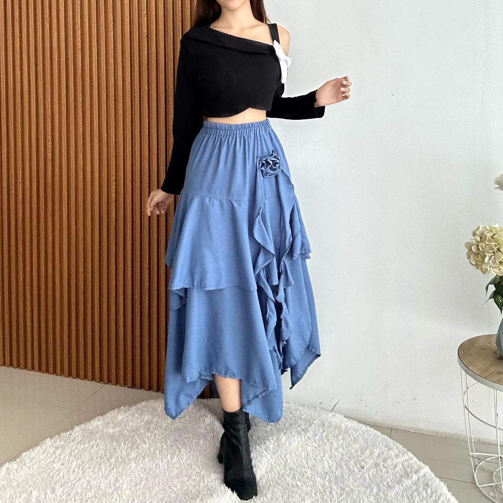 RX FASHION - BELLEROSE SKIRT / AESTHETIC FLOWER SKIRT -PN