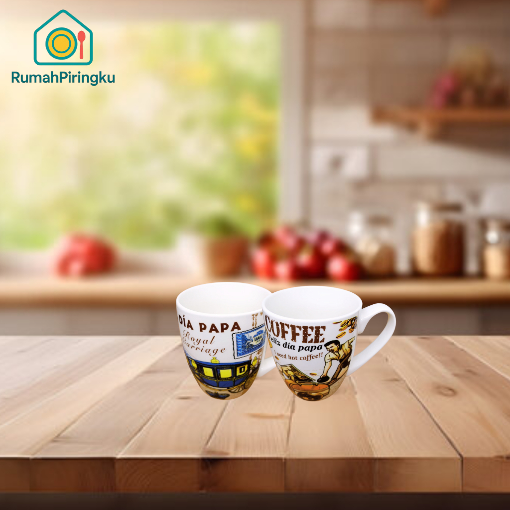 MY PLATE HOUSE - แก้วเซรามิค / แก้วกาแฟ 350ml Coffee Motif