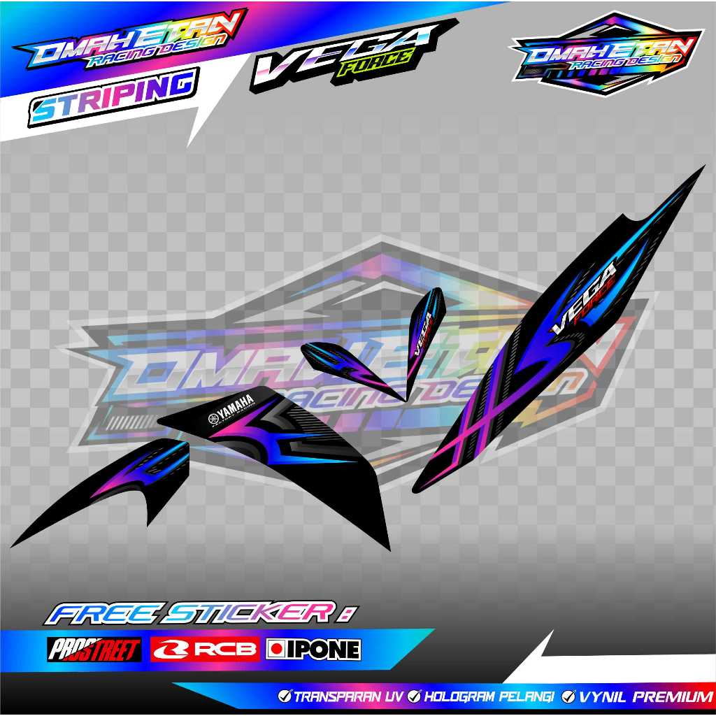 YAMAHA VEGA FORCE VARIATION STRIPING / YAMAHA VEGA FORCE MOTORCYCLE LIST STICKER