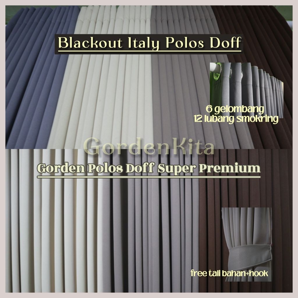 BLACKOUT CURTAINS PLAIN DOFF SUPER PREMIUM IMPORT ORIGINAL BLACKOUT WINDOW CURTAINS MINIMALIST CURTA