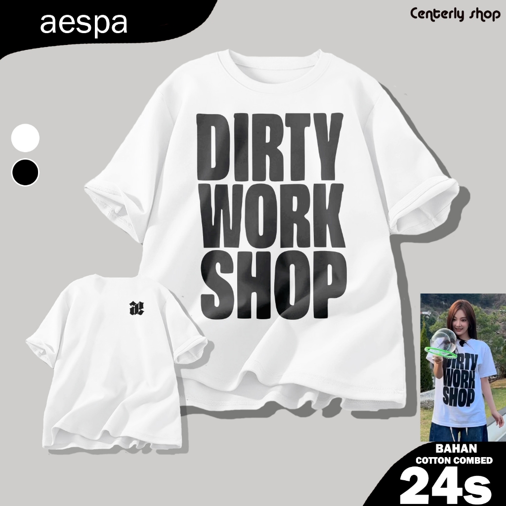 KATUN Aespa สกปรกทํางาน shop ning karina ฤดูหนาว gisele เสื้อยืด 24s หวีผ้าฝ้าย Unisex oversize GMM 