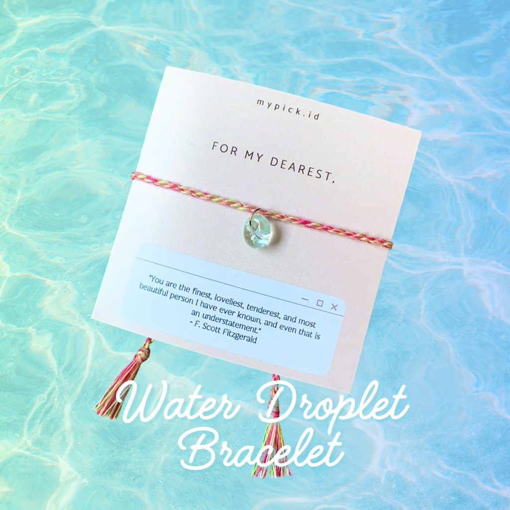 WATER DROPLET BRACELET FRIENDSHIP COUPLE BRACELET WATER FRIENDSHIP GLASS BEAD GLASS BEAD