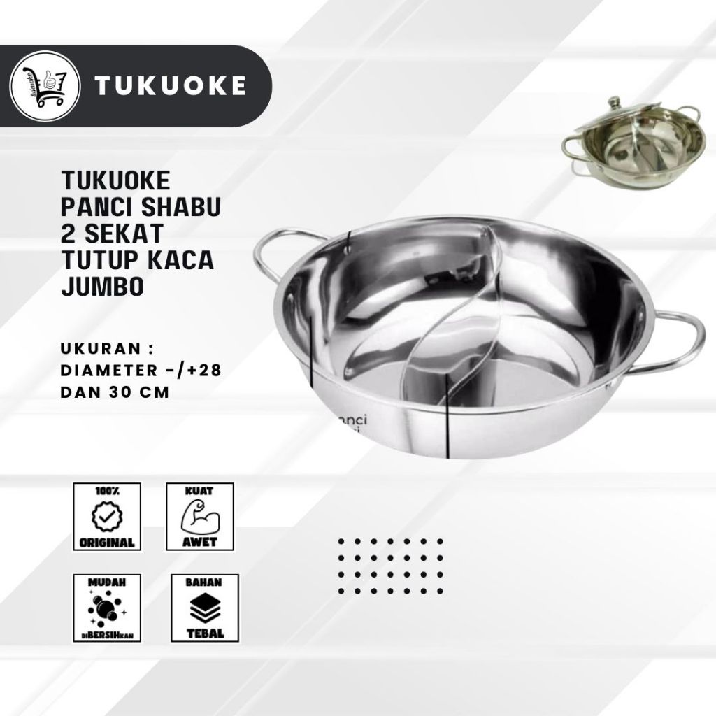 TUKUOKE SHABU POT / HOTPOT 2 SET JUMBO 30CM กระจก