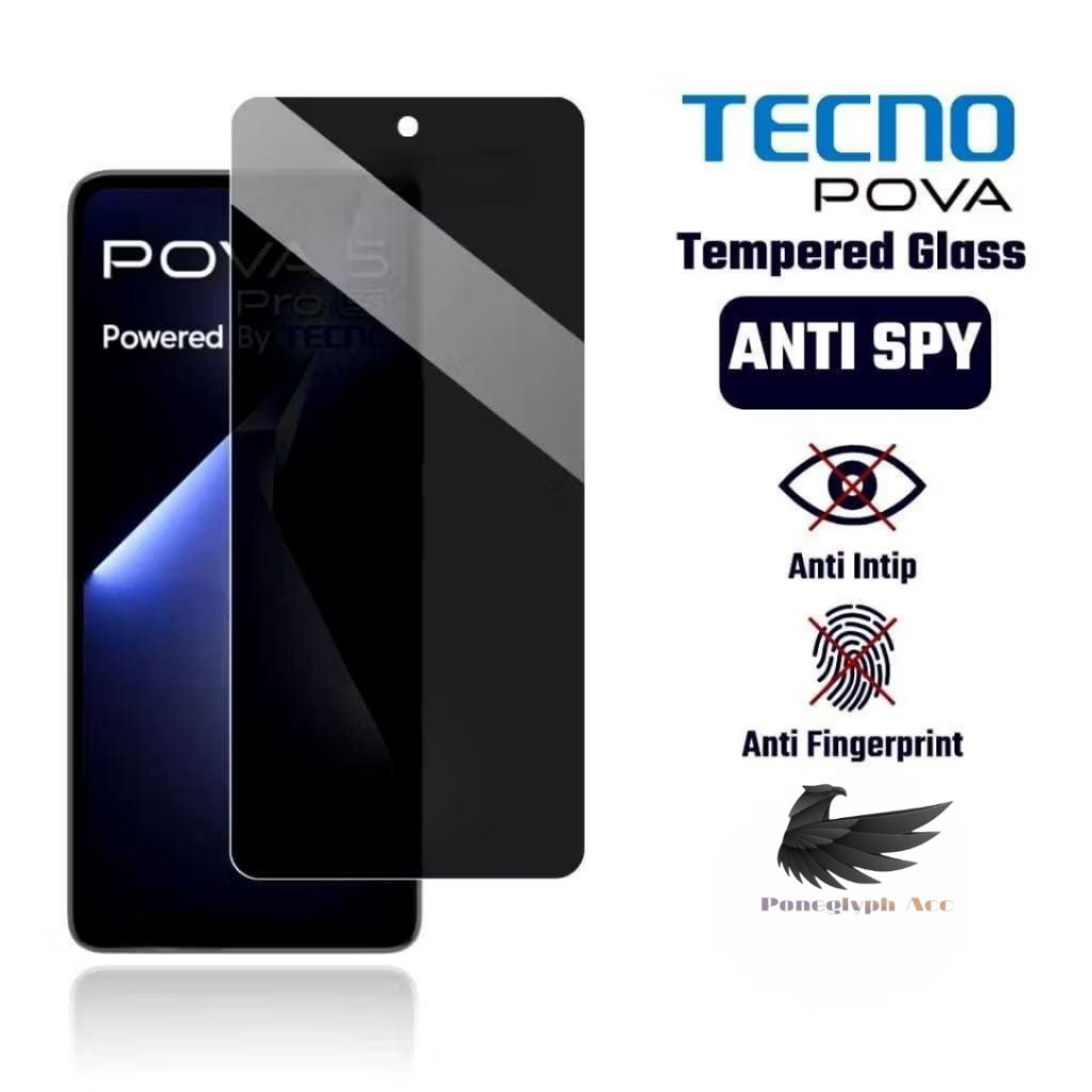 TG Anti Spy Glass Tecno Camon 50 40 20 20 Pro 30 30 Pro Pova 7 Pova 6 Pova 6 Pro Pova 6 Neo Pova 5 P