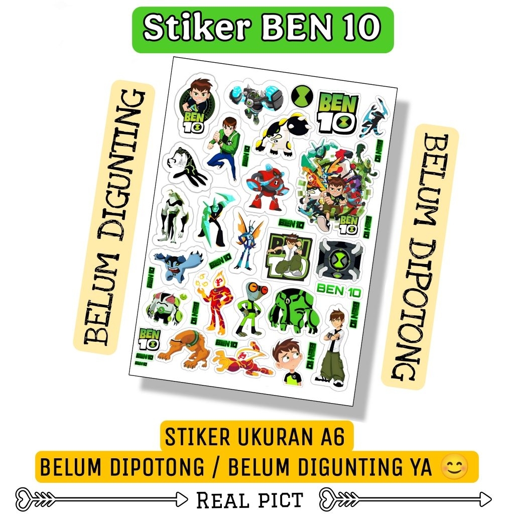 BEN 10 สติ๊กเกอร์ / สติ๊กเกอร์ไวนิลขนาด A6 / สติ๊กเกอร์ / สติ๊กเกอร์น่ารัก