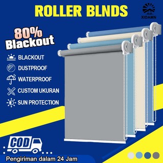 Roller Blind tirai 80%Tingkat naungan tahan air Anti minyak Tirai gulung Ukuran Roller Blinds  khusus COD