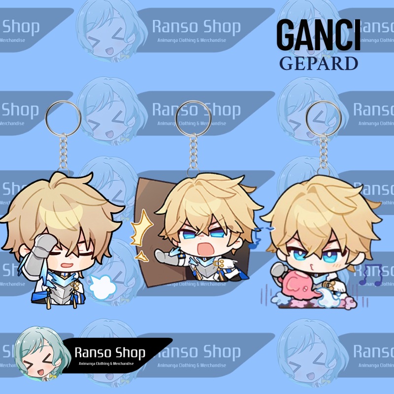 GANTUNGAN รางดาว Honkai Gepard Landau พวงกุญแจ UV พิมพ์เลเซอร์ตัด Premium Clear ขอบโปร่งใส / HSR Gep