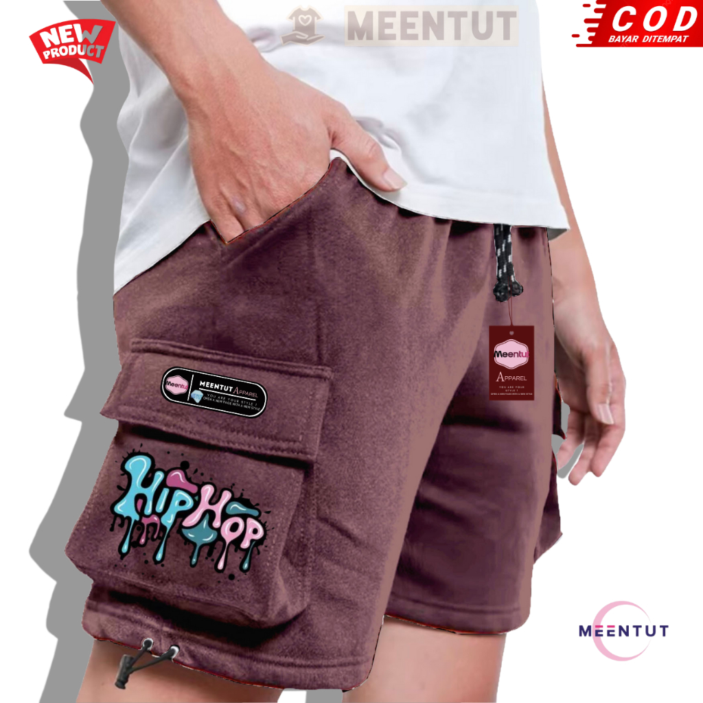 Astri Clothing Store กางเกงขาสั้นคาร์โก้ลําลอง Local Bandung Unisex Distro Mens Womens