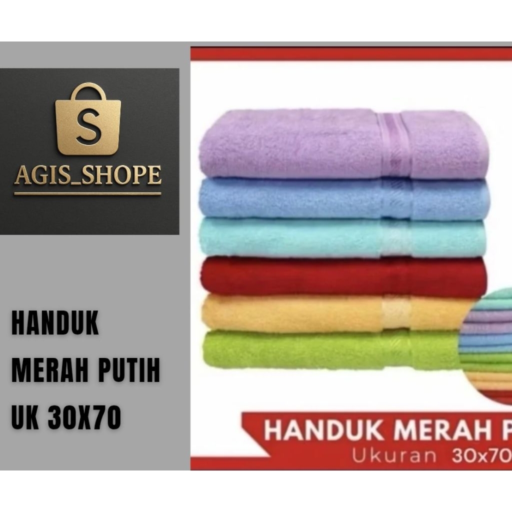 MERAH NECK TOWEL SPORT TOWEL 30X70 แบรนด์สีแดงและสีขาว