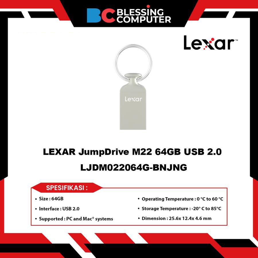LEXAR JumpDrive M22 64GB USB 2.0 LJDM022064G-BNJNG