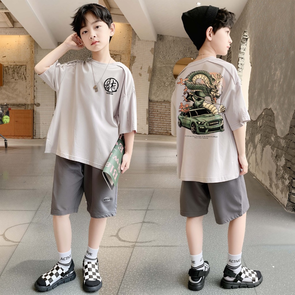 ZARROW - เสื้อยืดเด็กสําหรับอายุ 8-16 ปี Akaza Anime Series เสื้อยืดพรีเมี่ยม