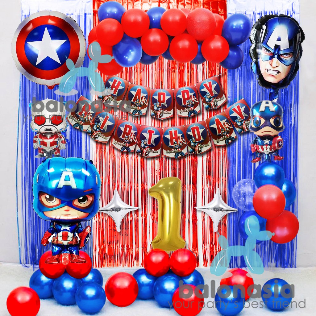 Captain America / Spiderman / Avenger Doctor Strange / Hulk แพ็คเกจชุดตกแต่งวันเกิดสําหรับเด็ก