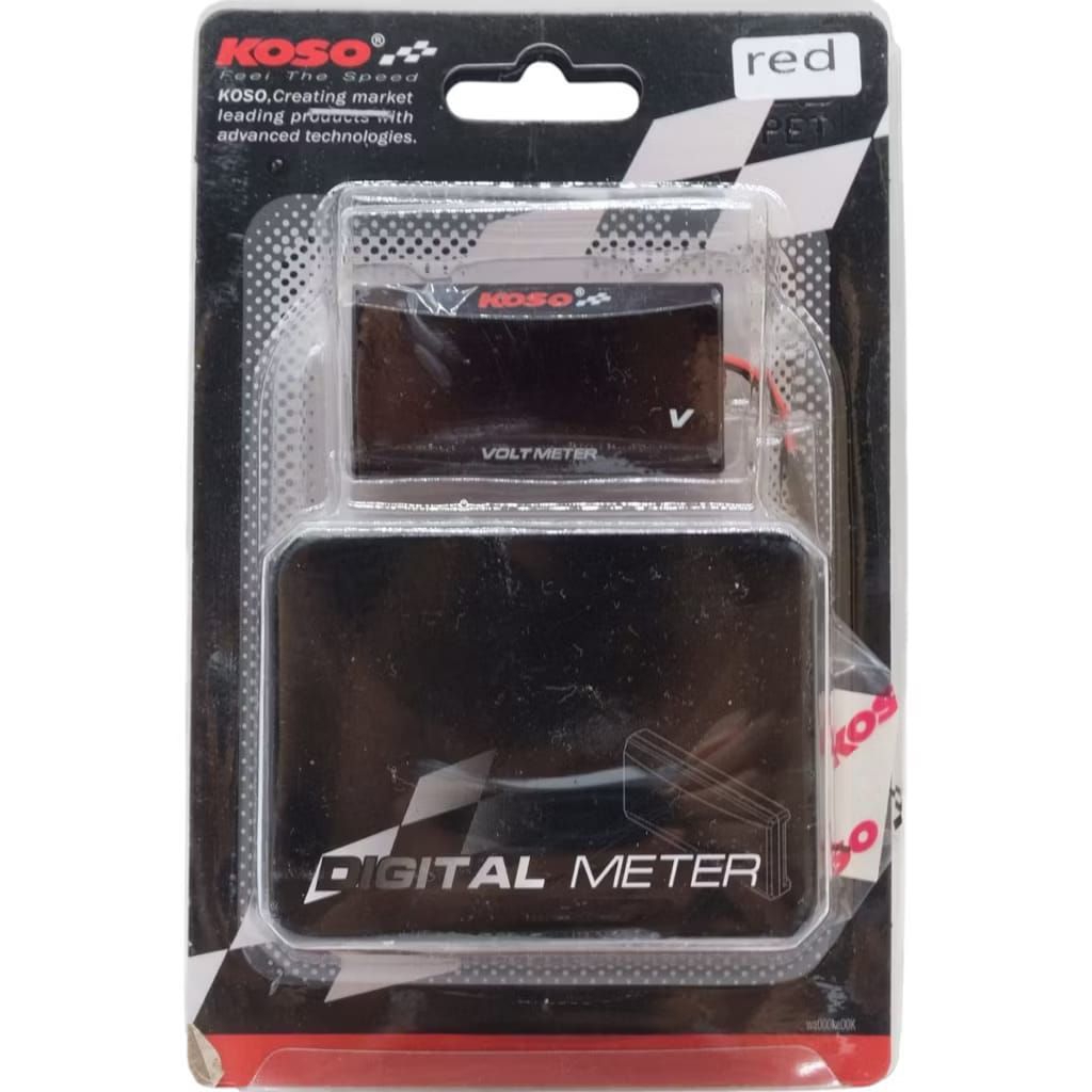 KOSO VOLTMETER original BOX รุ่น VOLTMETER สีแดง สีฟ้า ไฟหลัง ทรงสลิม
