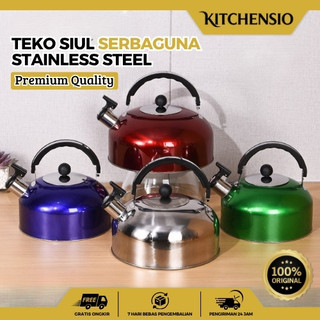 Kitchensio - Teko Siul Stainless / Ceret Kettle Bunyi Pemanas Air Serbaguna 3/4/5 Liter Teko Peluit