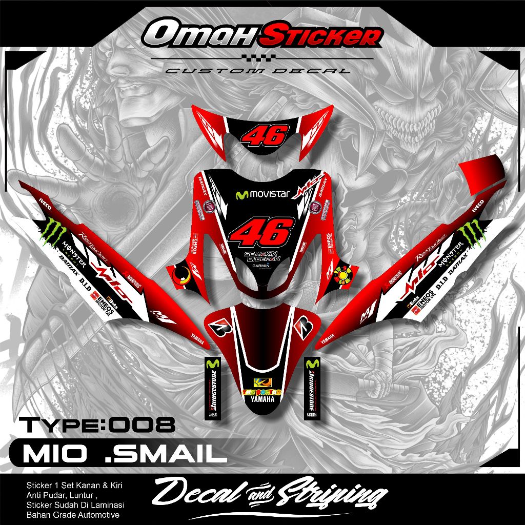 สติ๊กเกอร์รูปลอก Mio Smile Full Body - Mio Smile Full Body Decal Striping Sticker. ADT.08
