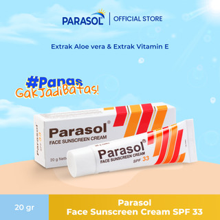 Parasol Cream Sunscreen wajah SPF 33 20 gr [ Sunblock Parasol Water Resistant Tabir Surya Perawatan Muka dan Badan Tidak Lengket  Sunscreen Moisturizing Melembabkan Facial Mengandung Aloe Vera dan Vitamin C ]