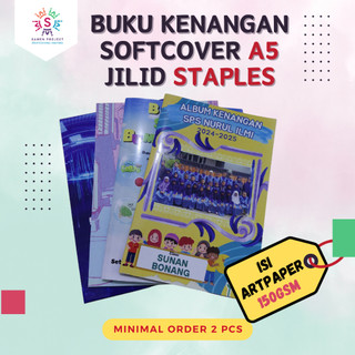 Cetak Buku Foto Photobook Yearbook Kenangan Tahunan Custom Softcover Jilid Staples A5 full Colour