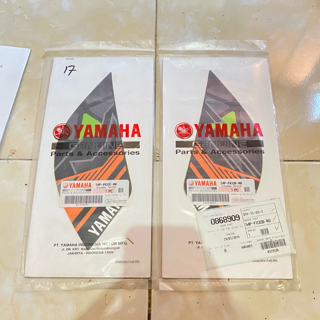 สติ๊กเกอร์ Yamaha Mio J 2014 WINGS Striping สีขาว สีดํา YGP 54P-F832B-R0 54P-F832C-R0