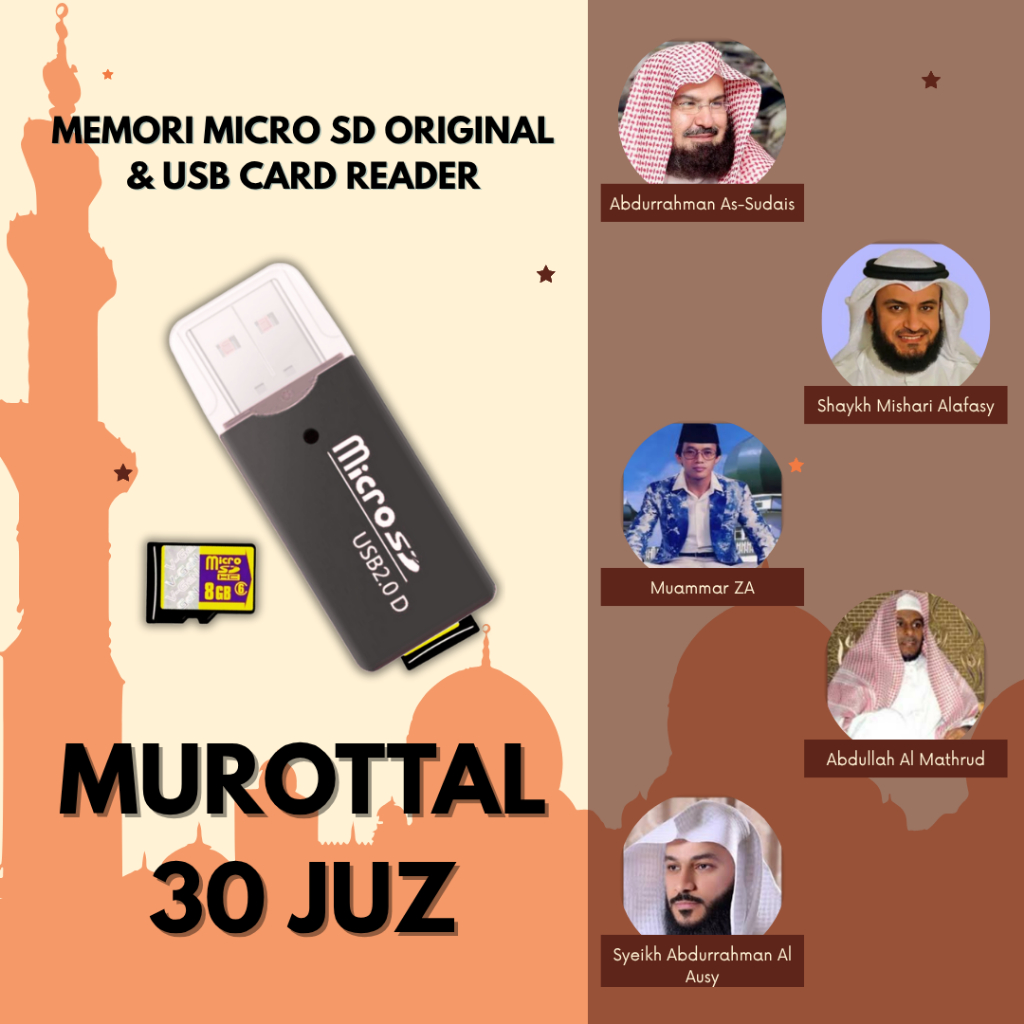 MP3_MUROTTAL AL QURAN 30 JUZ MEMORY ORIGINAL 8GB