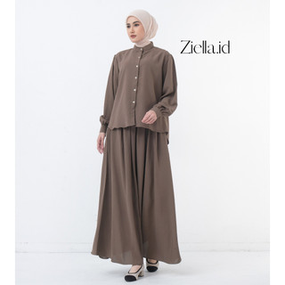 Ziella - Livia One Set Wanita Muslim Setelan Rok Bahan Cotton Anti UV  Anti Sinar Matahari Lembut Adem Nyaman Jatuh Bumil dan Busui Friendly