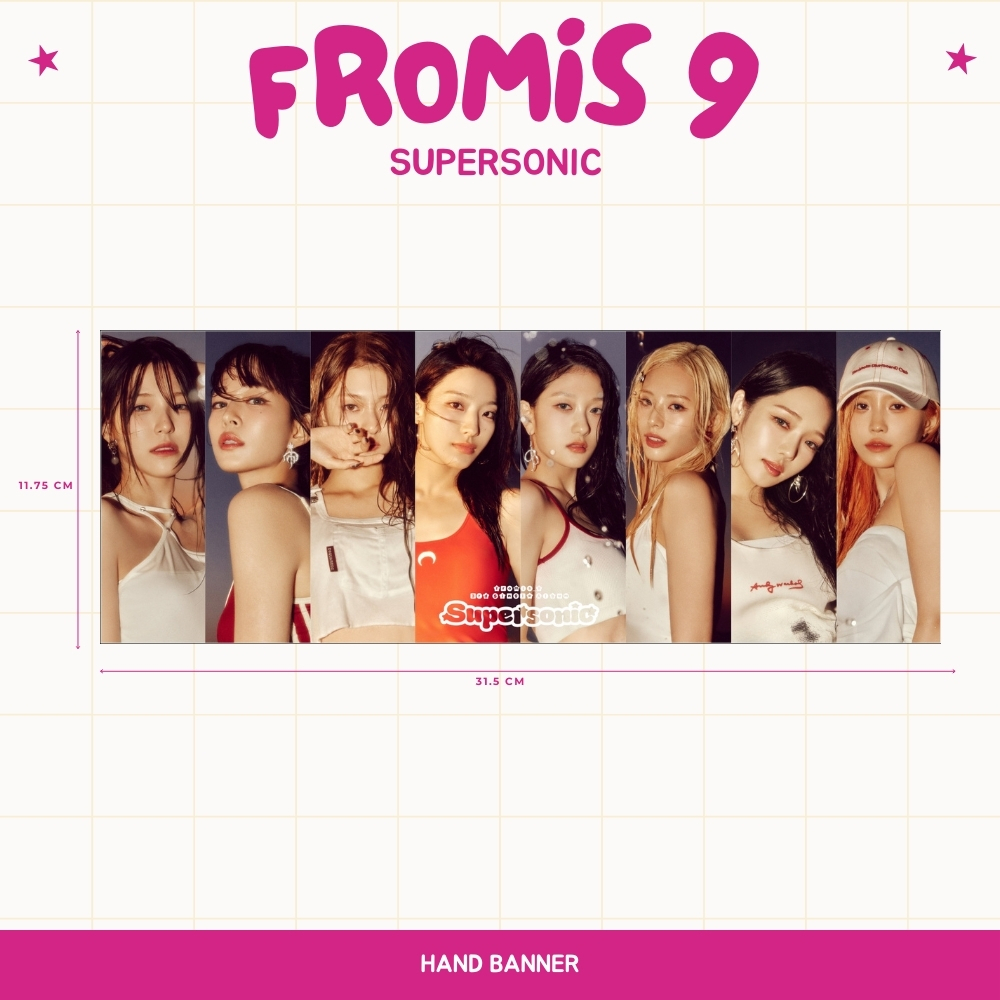 GLOSSY HAND BANNER จาก 9 SUPERSONIC HANDBANNER KPOP UNOFFICIAL SAEROM HAYOUNG JIWON JISUN JIHEON