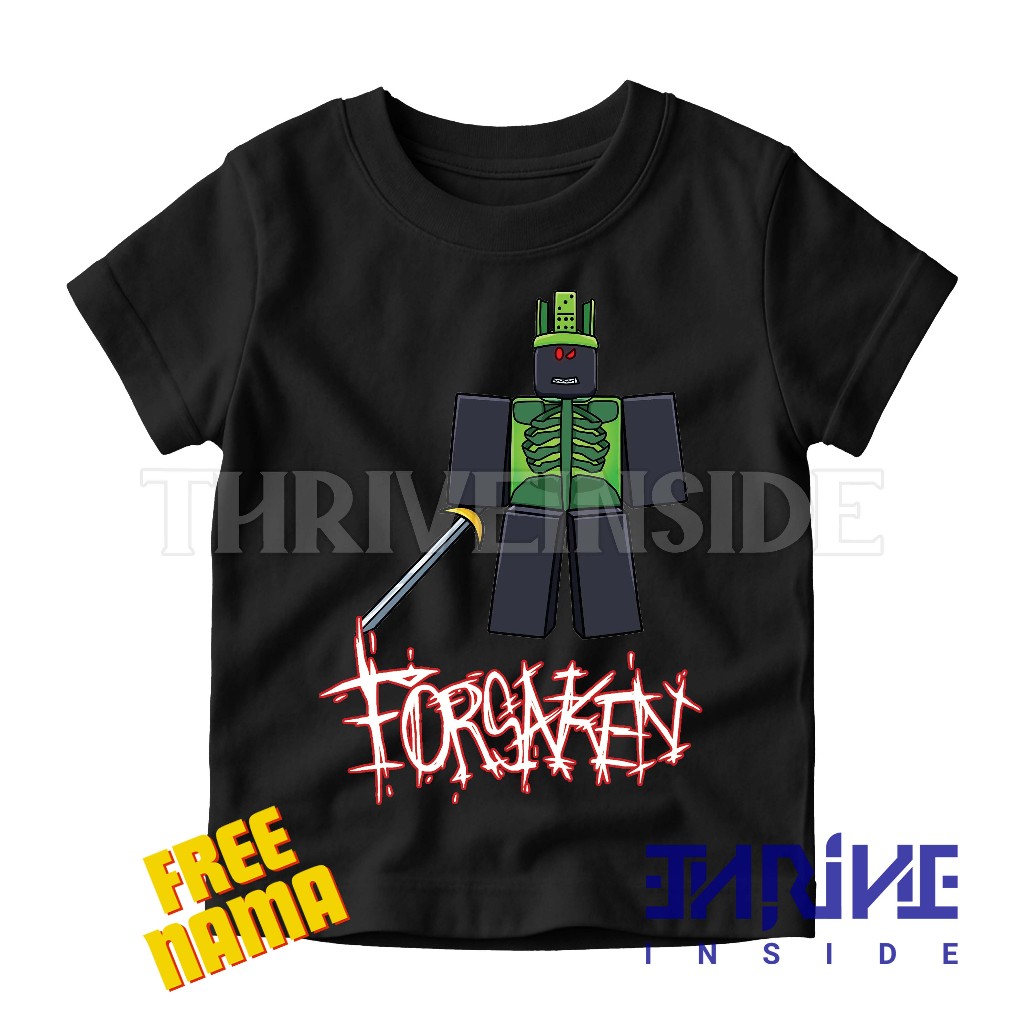 ฟรี NAME เสื้อยืดเด็ก 1x1x1x1 ROBLOX FORSAKEN / Roblox Forsaken เสื้อผ้าเด็ก