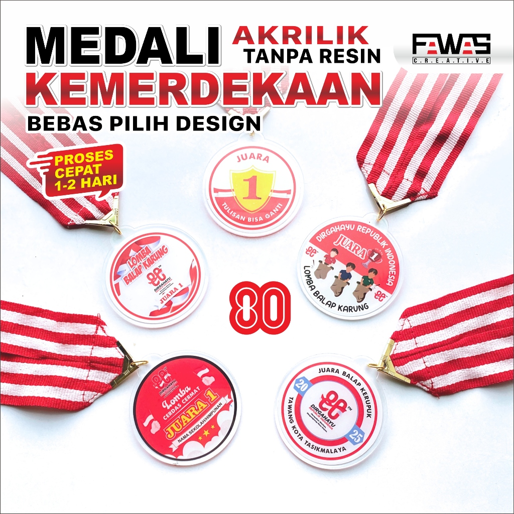 INDEPENDENCE MEDAL AUGUST 17 / ACRYLIC WITHOUT RESIN FAST PROCESS 1-2 DAYS