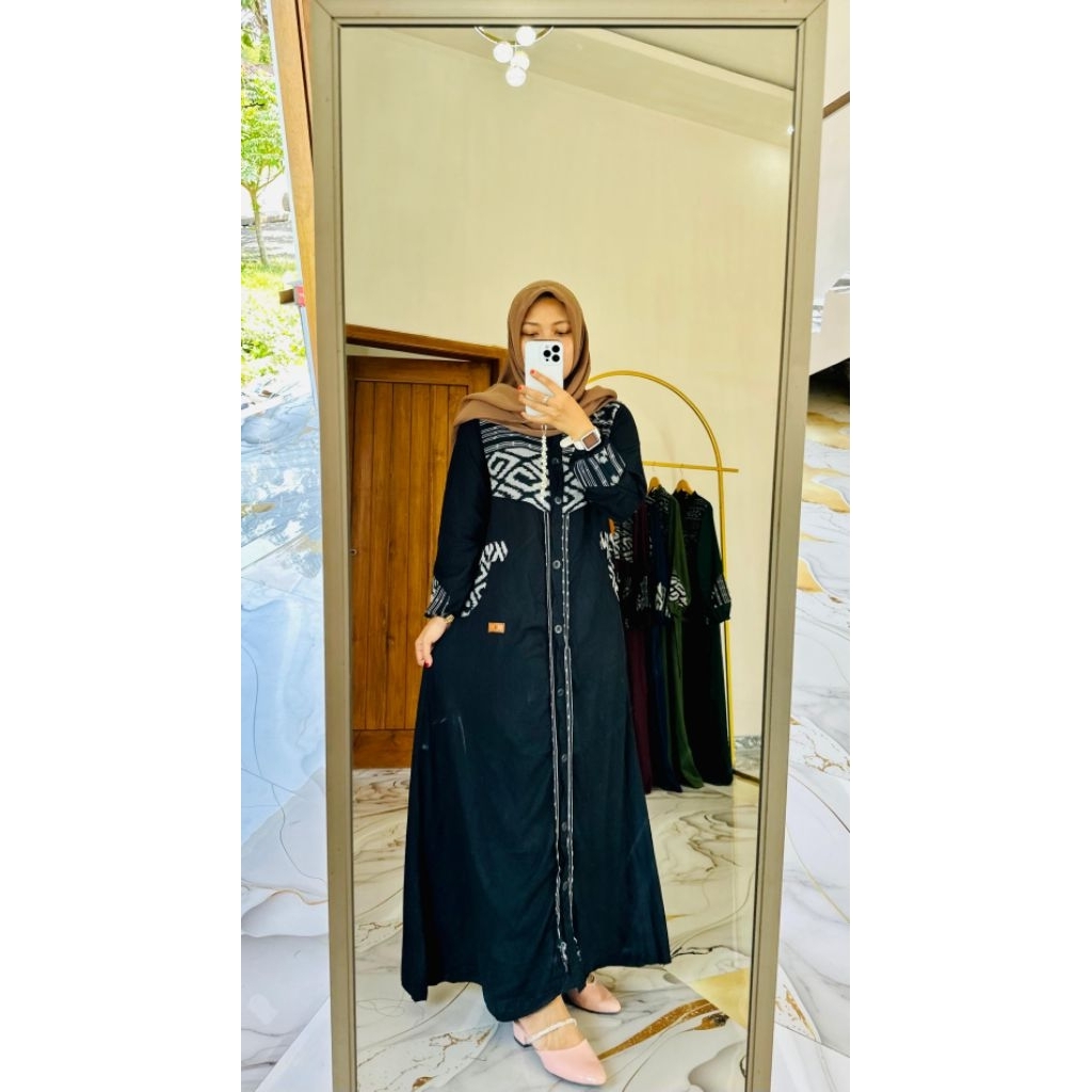 DAILY WOVEN DRESS AJYAD BLACK BY FAREECHA_LATEST FAREECHA GAMIS_LATEST WOVEN GAMIS