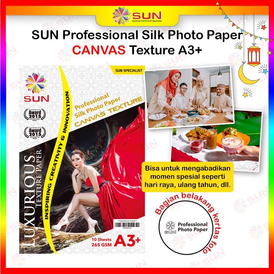 กระดาษภาพถ่าย HP Matte Silky Texture A3, A3+ A3 Plus Orange Peel - SUN Professional Photo Paper 265 