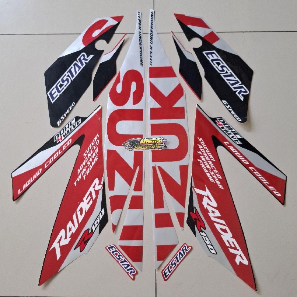 MERAH Suzuki satria fu f 150 led raider 2021 เวียดนาม 2016 2017 2018 2019 2020 2021 2022 2023 สีแดงเงินรายการร่างกายมาตรฐาน
