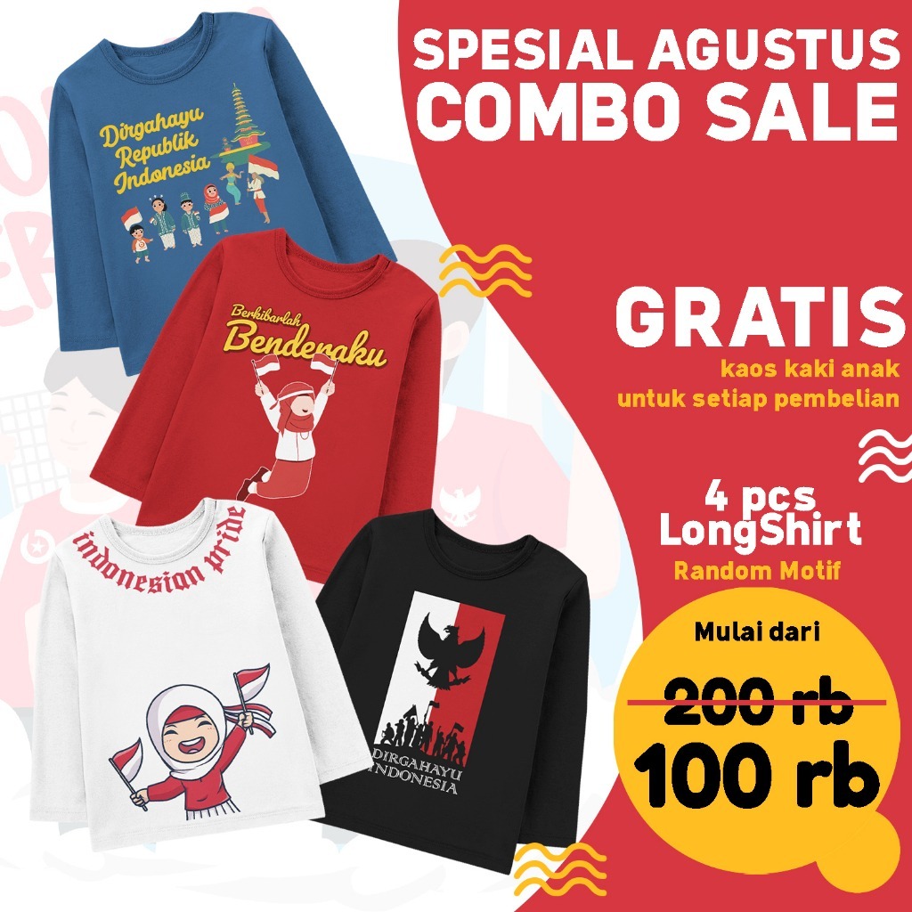 August Combo T-Shirt Package 4 ชิ้น Longshirt