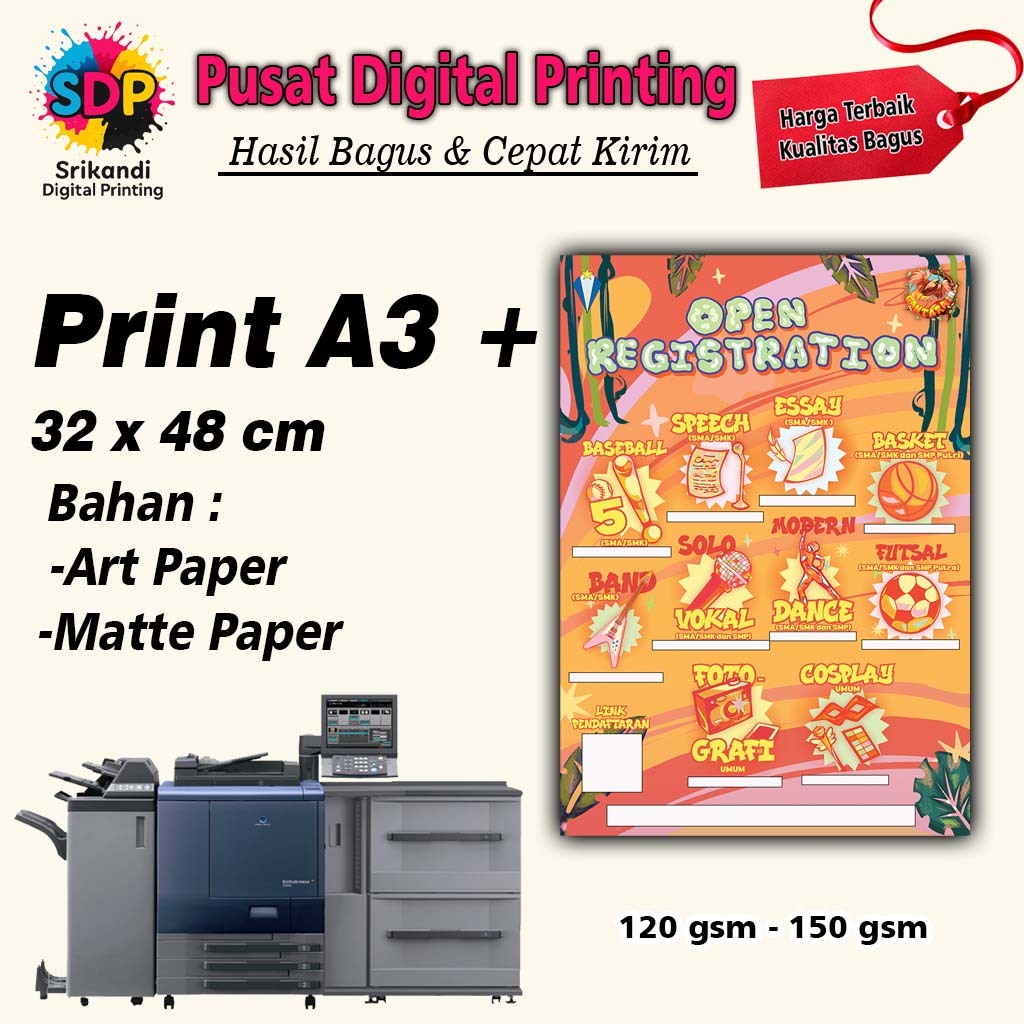 Print A3+ Art Paper / Matte Paper 120 แกรม 150 แกรม | พิมพ์ดิจิตอล A3 Plus