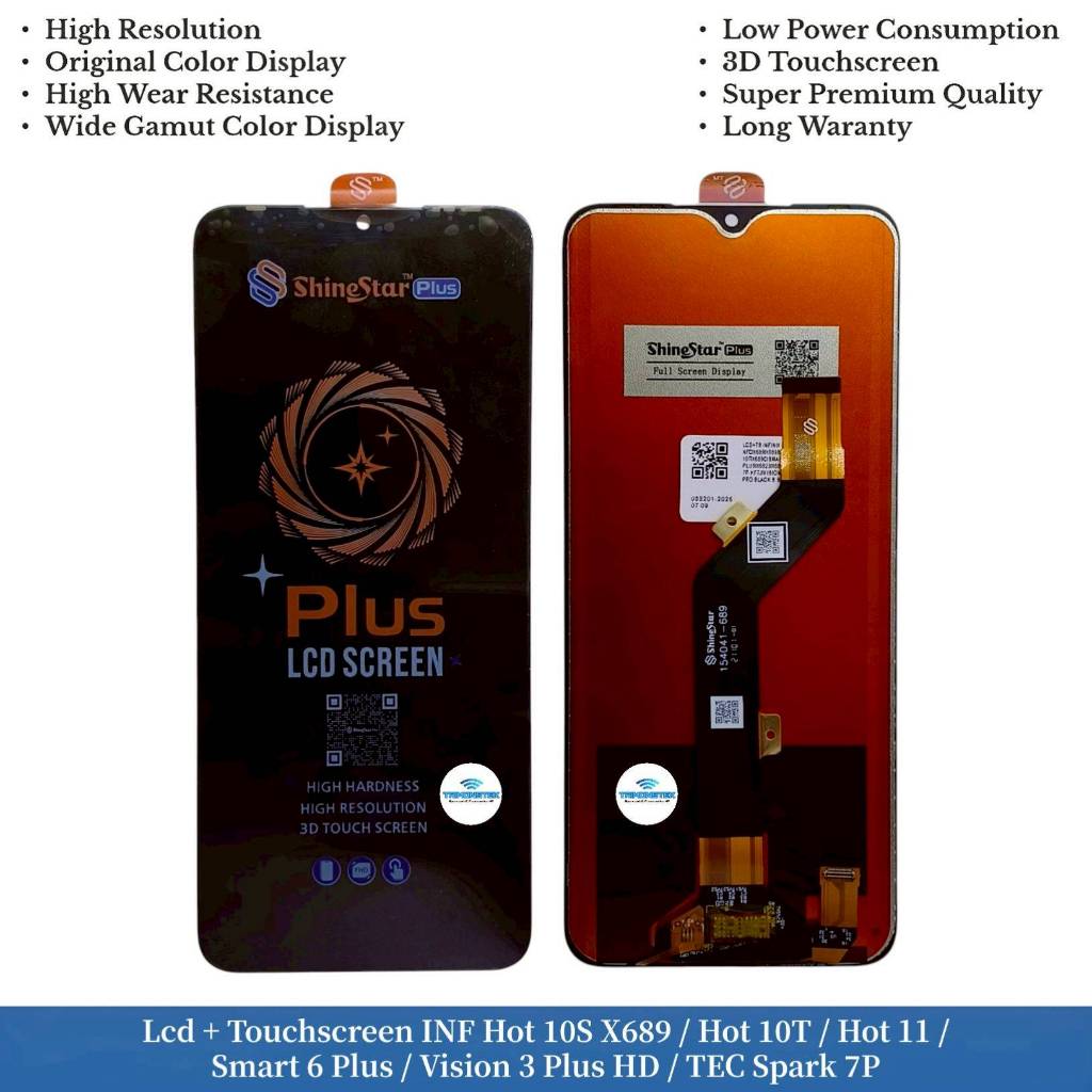 Lcd + หน้าจอสัมผัส INF ร้อน 10S X689 ร้อน 10T ร้อน 11 สมาร์ท 6 Plus Vision 3 Plus HD TEC Spark 7P