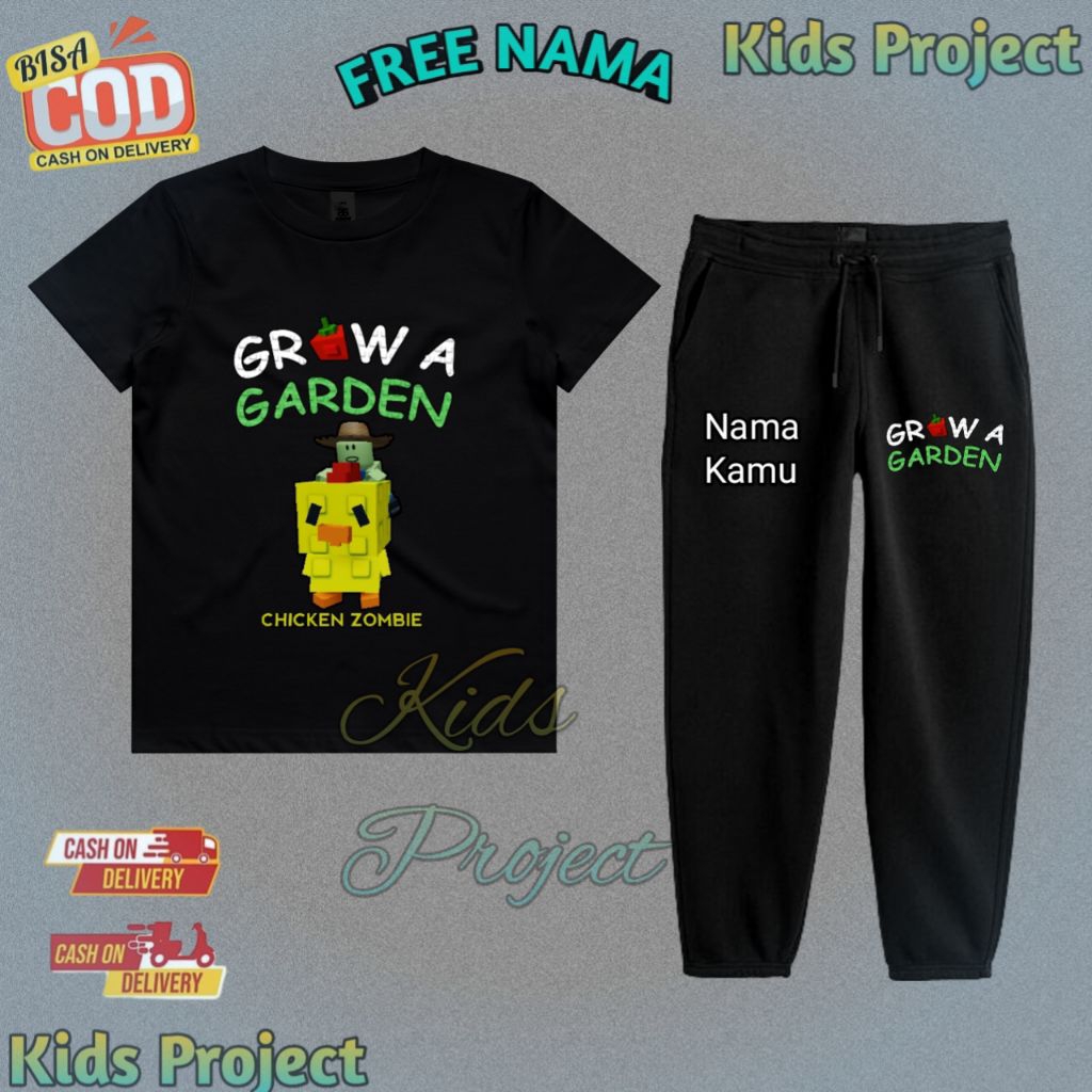 Roblox Pets Chicken Zombie GROW A GARDEN ชุดเสื้อยืดเด็ก