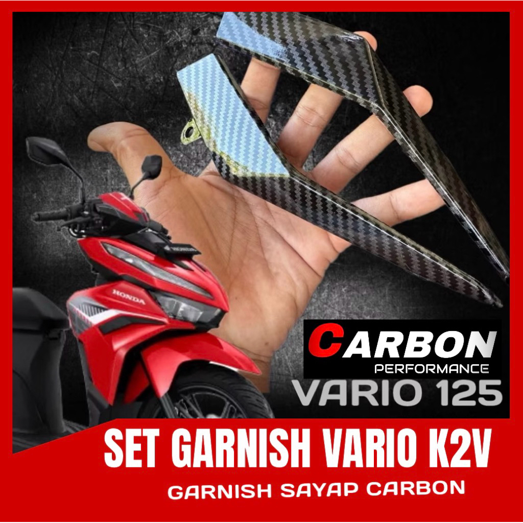 ฝาครอบปีกขวาและซ้าย 1 ชุด R/L คาร์บอนจุ่ม wtp Vario led ใหม่ 125 GEN 2 2023 2024