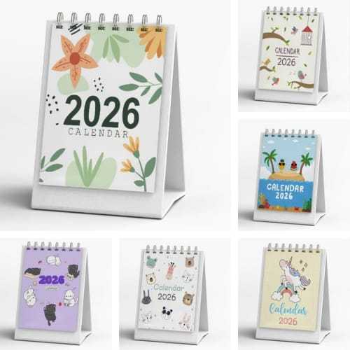 TOOKE Calendar 2026 Aesthetic / Mini Stand Calendar 2026