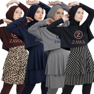 ZAWA Stella Muslimah ชุดว่ายน้ํา Fullcolor - Muslimah Hijab Syari ชุดว่ายน้ําสปอร์ตสําหรับวัยรุ่น