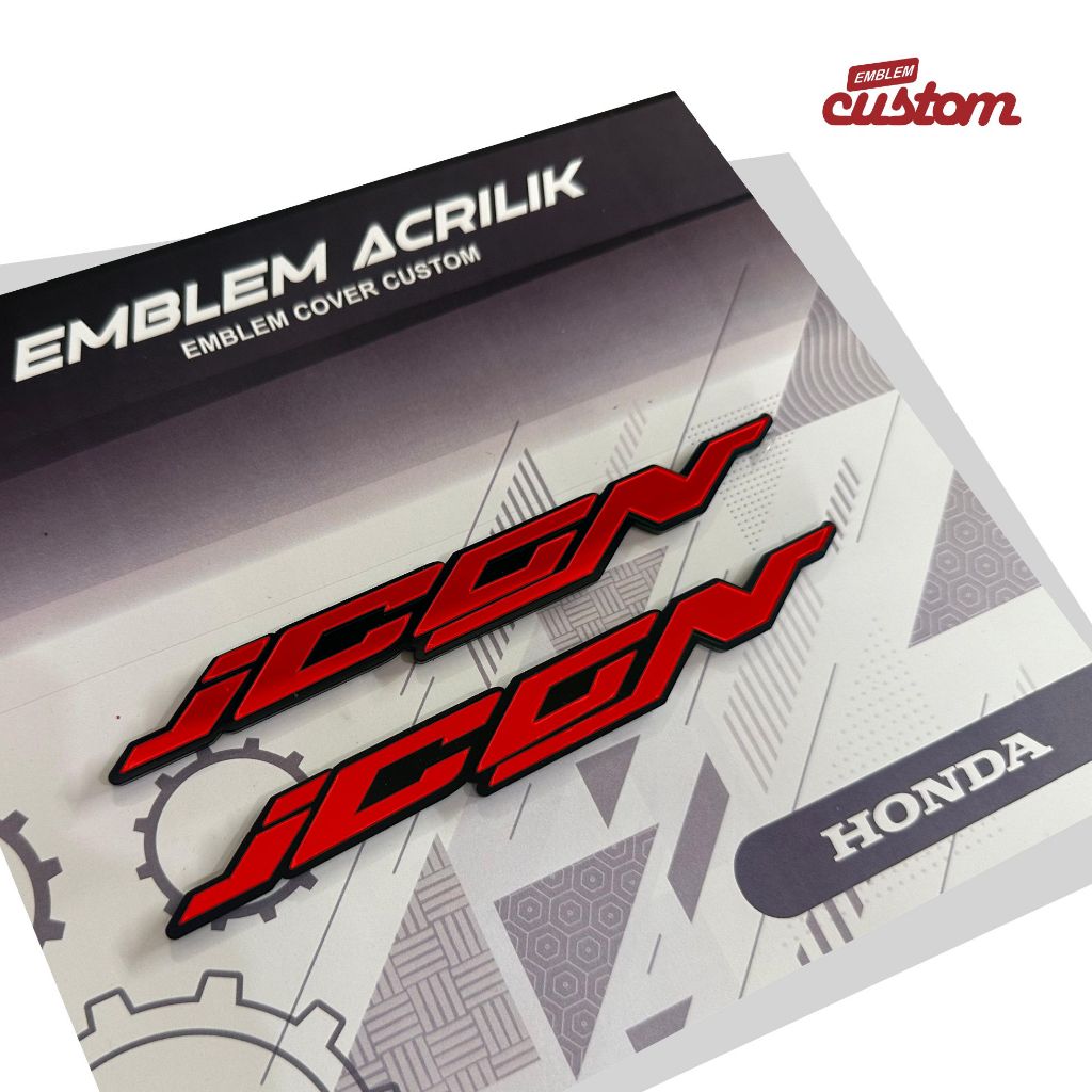 Honda ICON Custom 3D Acrylic Emblem - Cool & Durable Honda Icon Motorcycle Logo Sticker