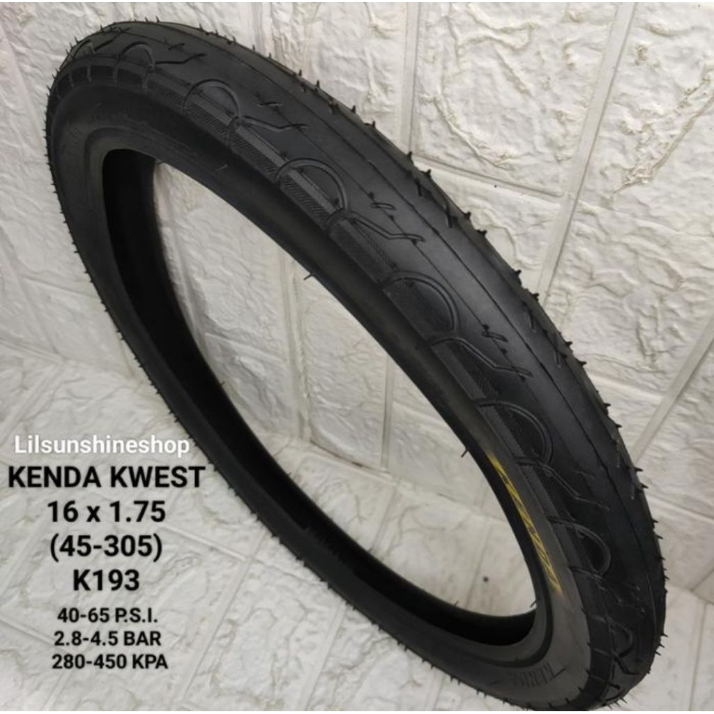 KENDA Kwest 16 x 1.75 K-193 16x1.75 Mini BMX จักรยานพับสําหรับเด็ก 16x1.75