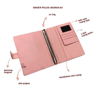 Binder Polos Eksklusif A5 20 Ring Agenda A5 Polos 20 Ring Levi Binder kuliah A5 Berkualitas Termurah