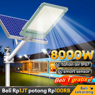 lampu tenaga surya outdoor otomatis  nyala  jalan LED 8000W Lampu luar ruangan tenaga surya anti air ip67 papan solar panel beli 1 grati 1 Dapat Mengisi Daya Bahkan saat Cuaca Mendung smart sensor gratis listrik sepanjang tahun